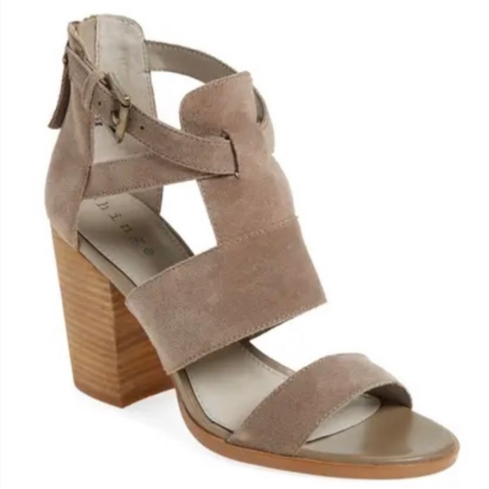 Hinge Suede Wooden Block Heels